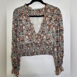 Anthropologie  paisley print chiffon Top